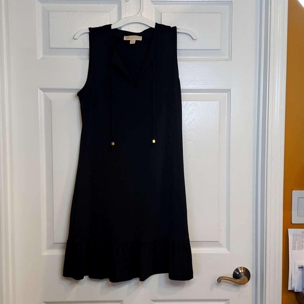 Black sleeveless Micheal Kors mod length dress size Large - Picture 1 of 4